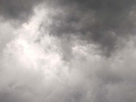 Close up of multiple layers of storm clouds moving across the sky